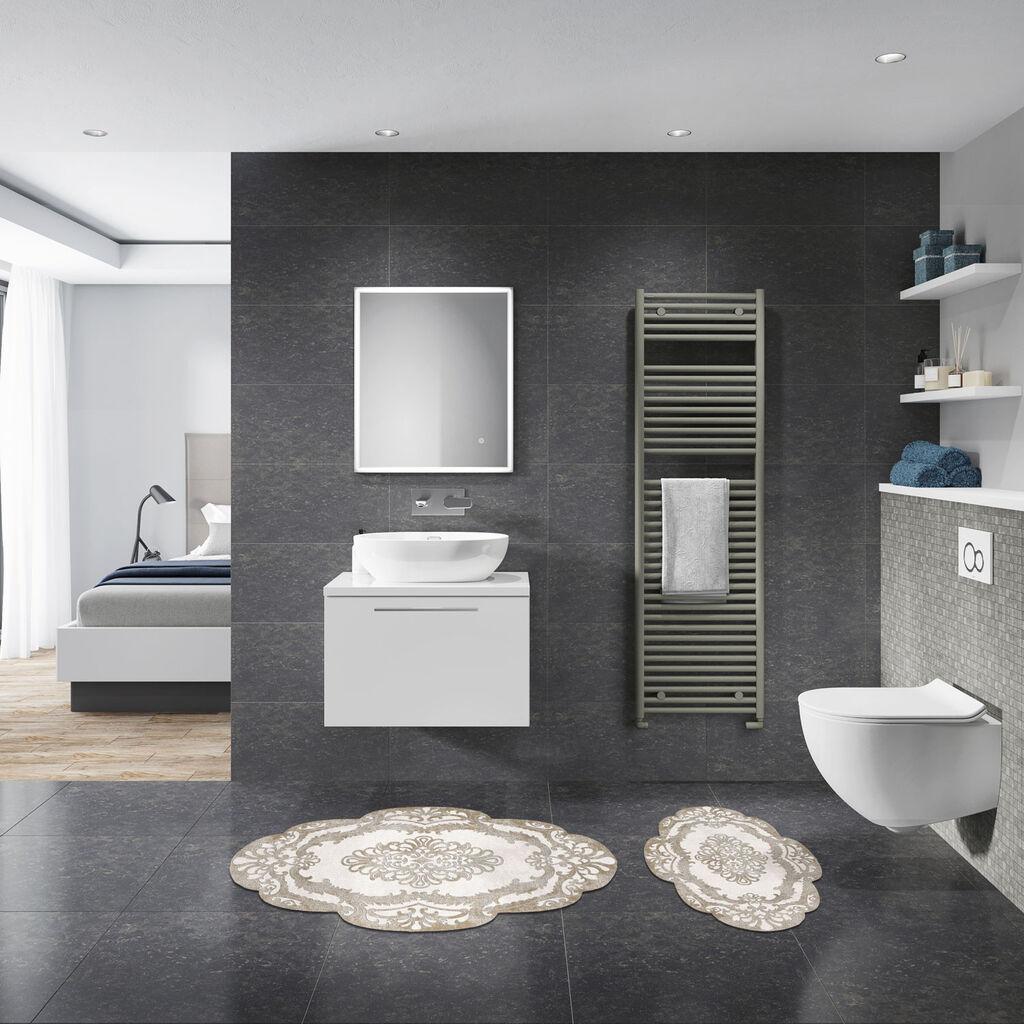 L'essentiel Maison Set 2 prostirke za kupatilo Bež-Beli