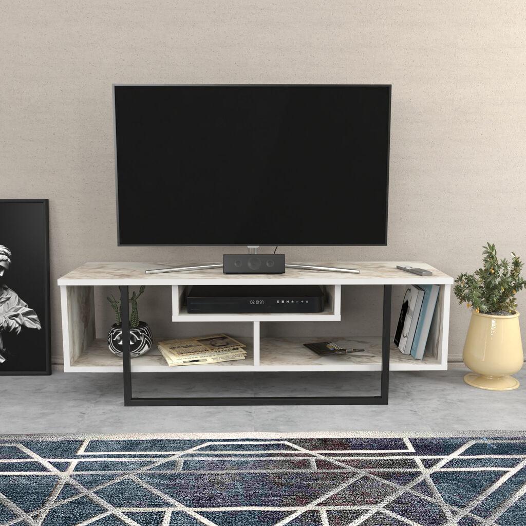 Hanah Home TV Komoda Asal 120, 120x40,2x35,2 cm, Belo-Crna