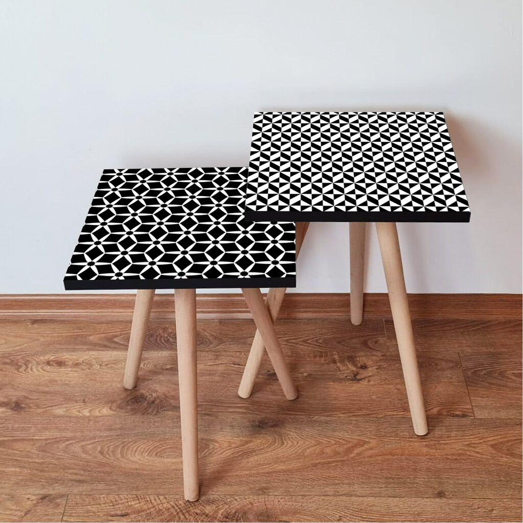Hanah Home Set klub stočića 2Shp350, 2 komada, Šareni