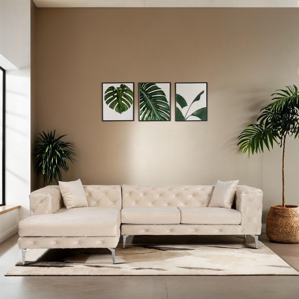 Atelier del Sofa Ugaona garnitura Como Eco, 270 cmx180 cm, Bež