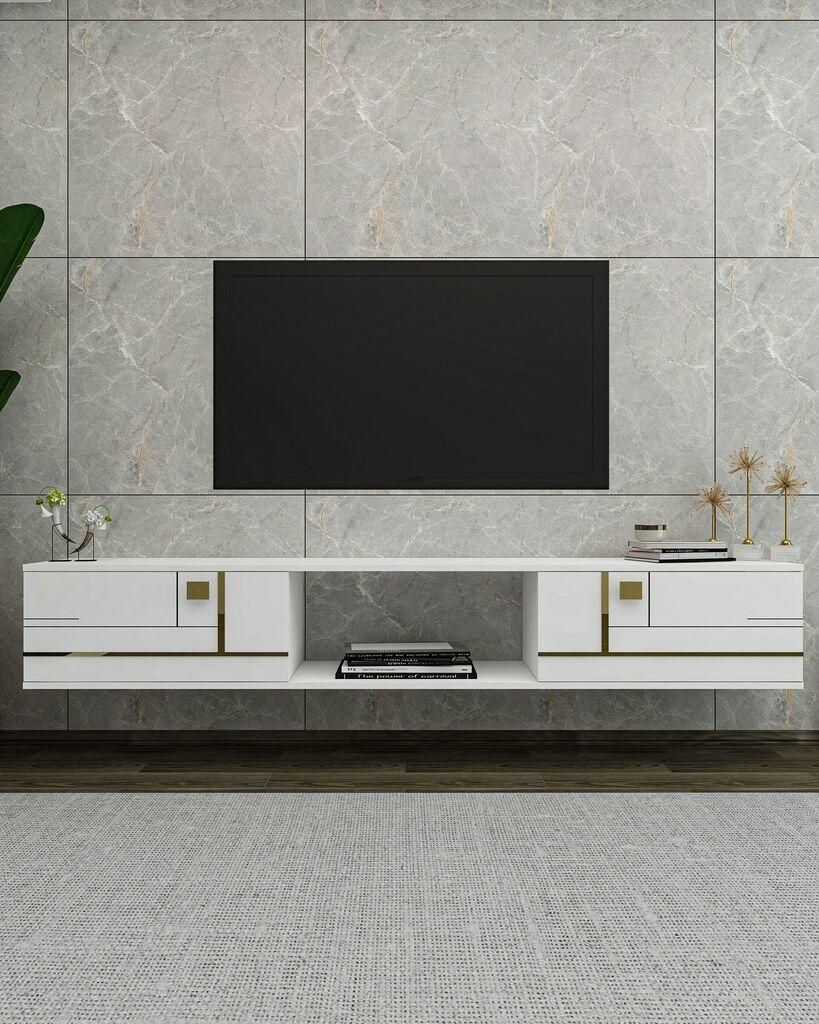 Hanah Home TV Komoda Aredam, 150x25,6x29,6 cm, Bela