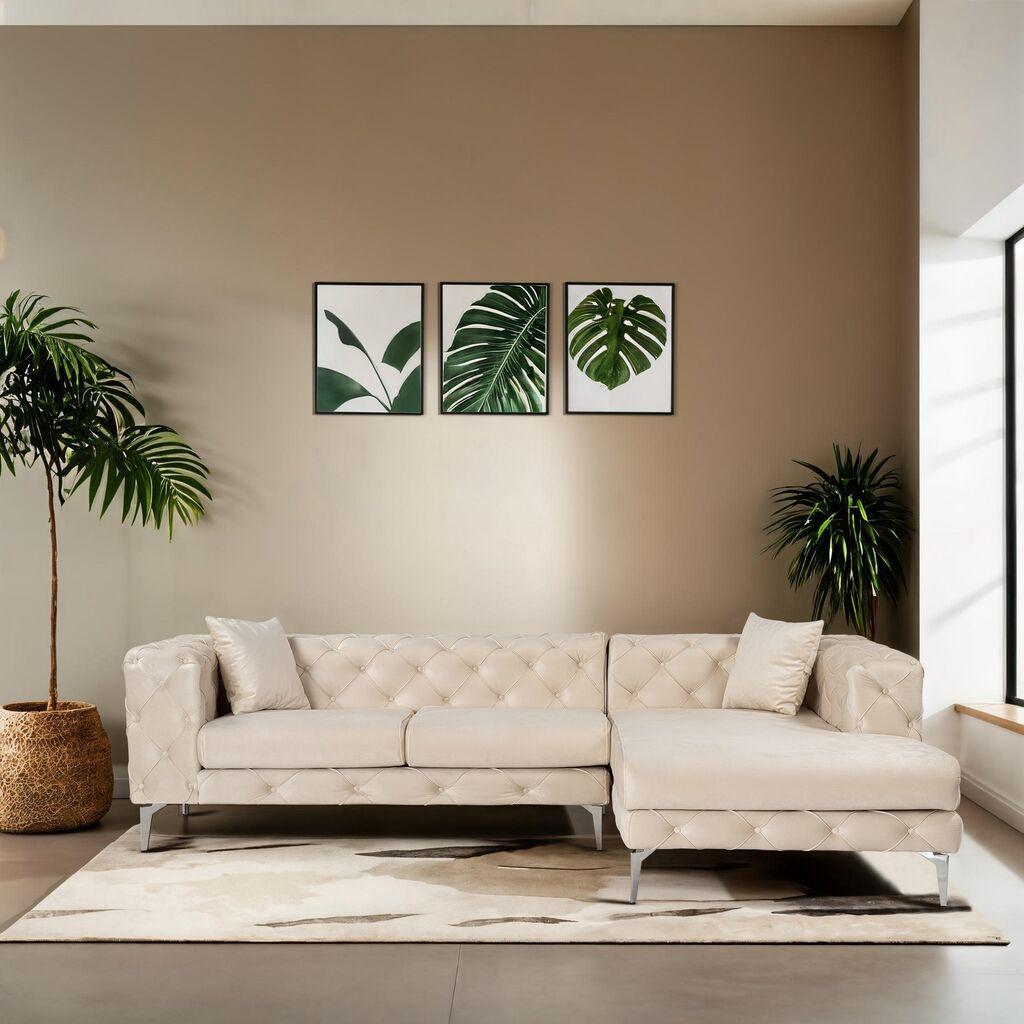 Atelier del Sofa Ugaona garnitura Como Eco, 270 cmx180 cm, Bež