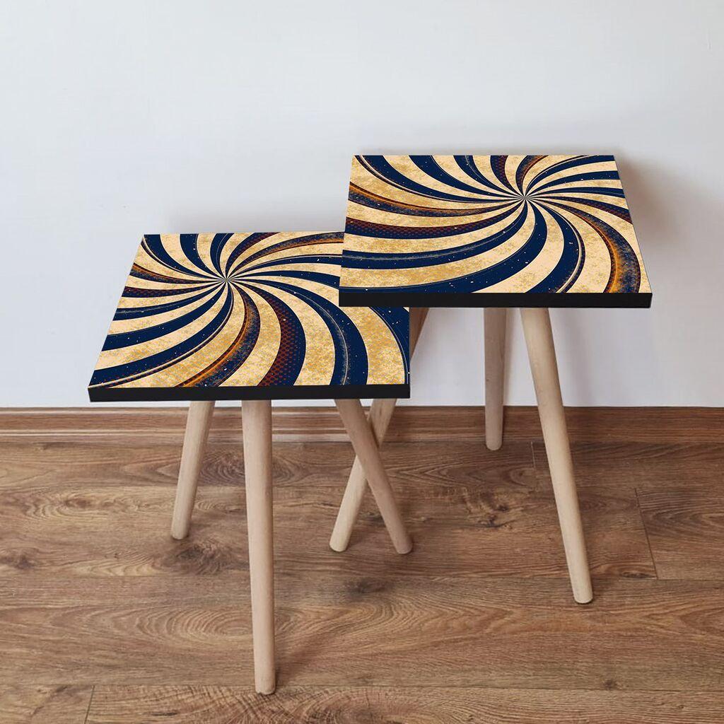 Hanah Home Set klub stočića 2Shp64, 2 komada, Šareni