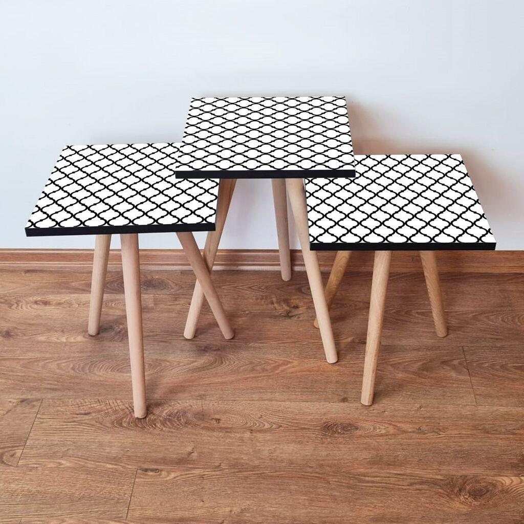 Hanah Home Set klub stočića 3Shp393, 3 komada, Šareni