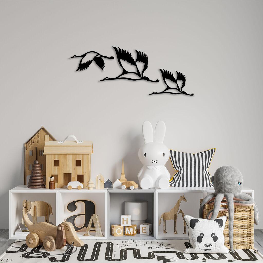 Wallity Set zidnih dekoracija Storks-287,, 1 mm, 3 komada, Crna