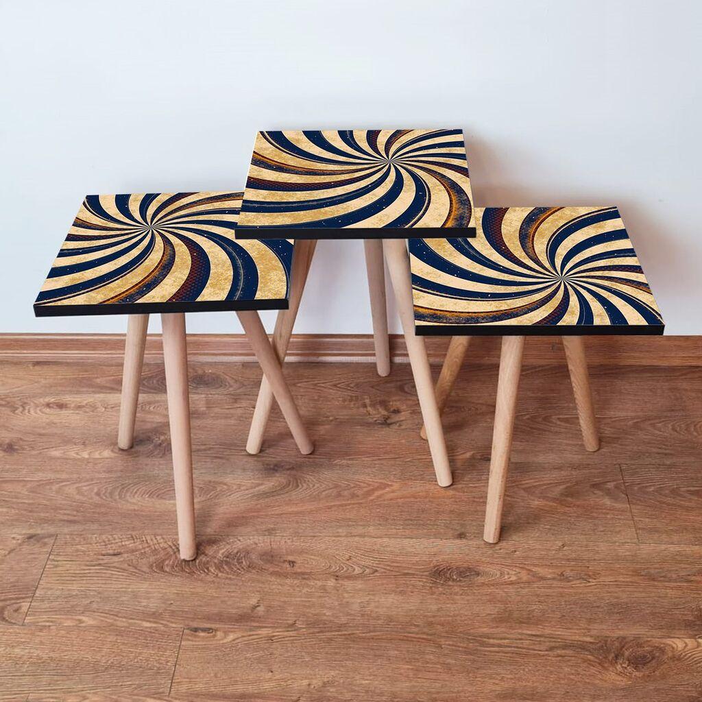 Hanah Home Set klub stočića 3Shp19, 3 komada, Šareni