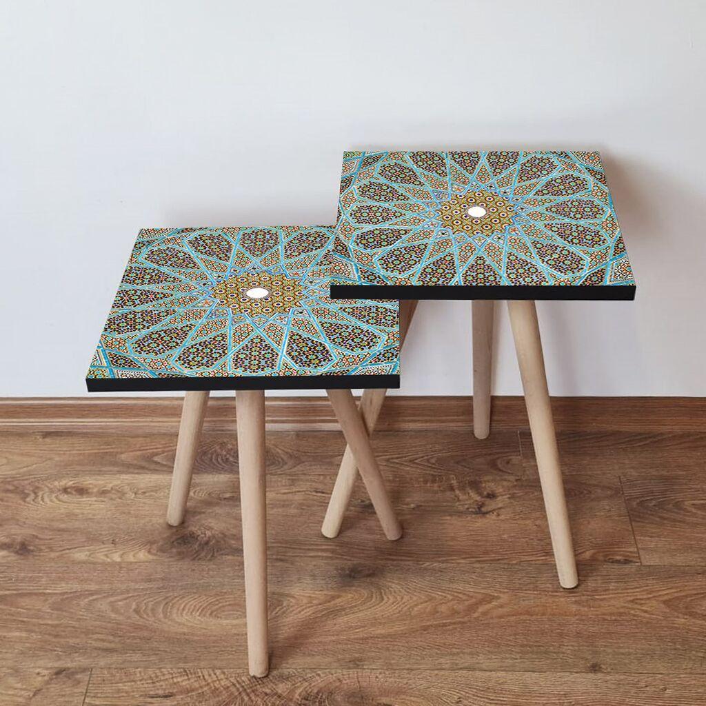 Hanah Home Set klub stočića 2Shp412, 2 komada, Šareni