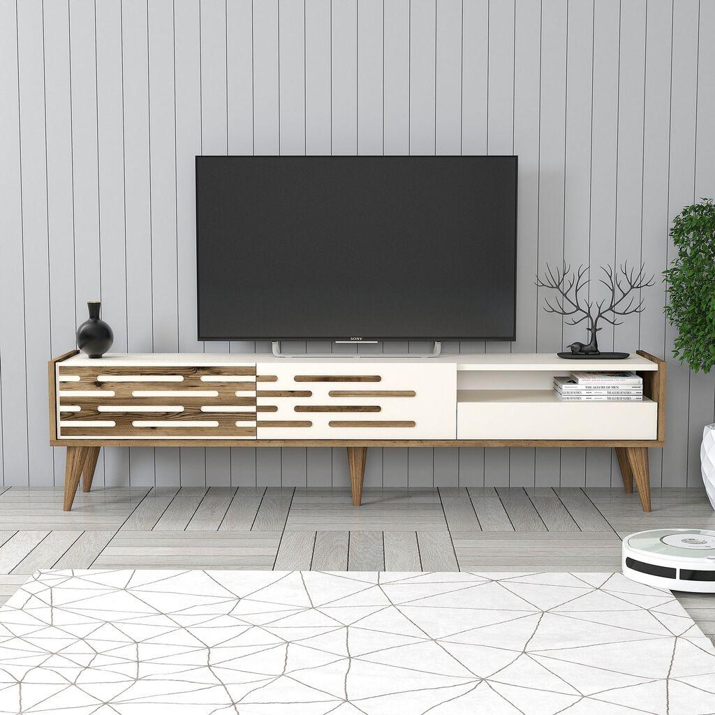 Hanah Home TV komoda Valensiya, 180x35x45 cm, Krem-orah