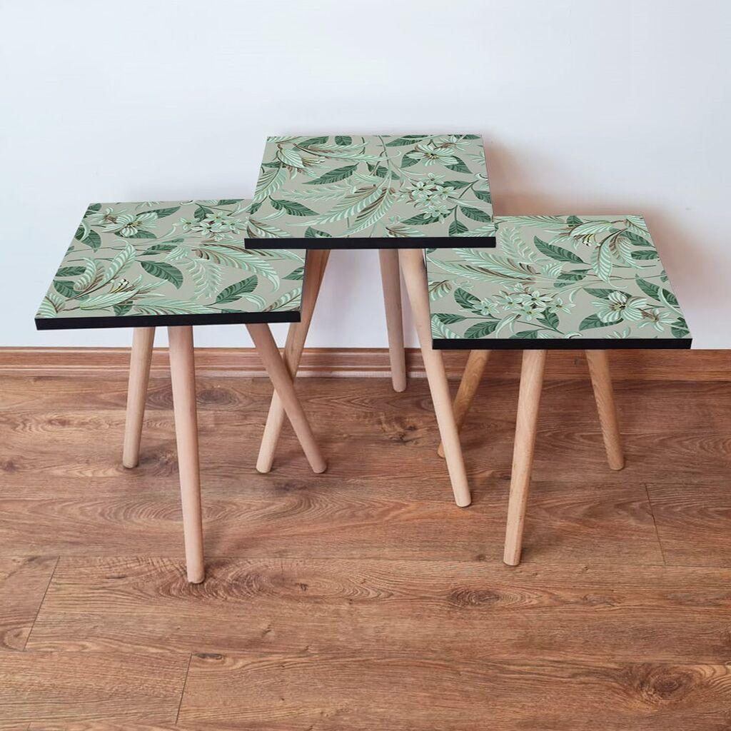 Hanah Home Set klub stočića 3Shp193, 3 komada, Šareni