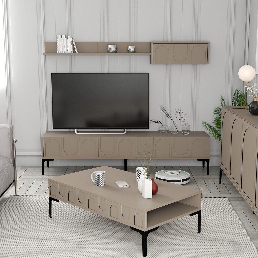 Hanah Home Set TV komoda i klub sto Lyon 3, 4 komada, Braon