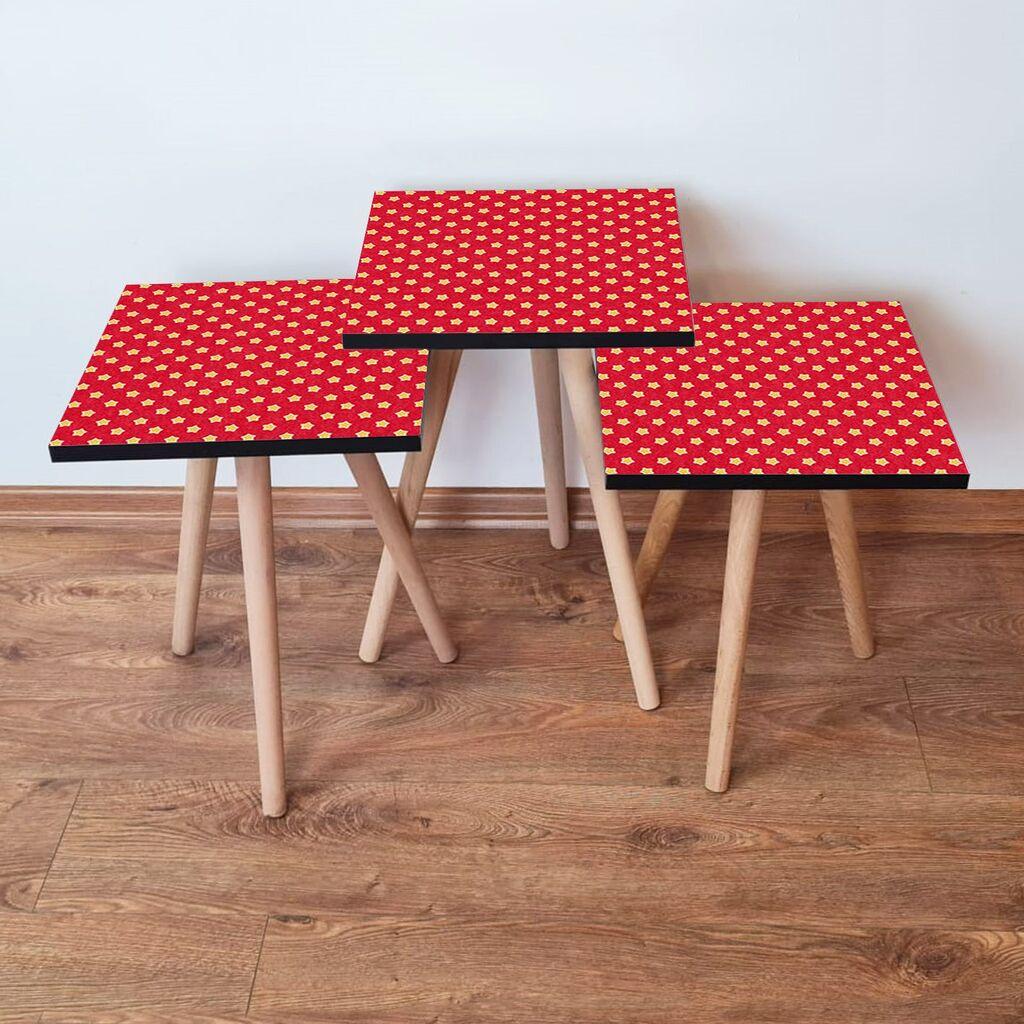 Hanah Home Set klub stočića 3Shp337, 3 komada, Šareni