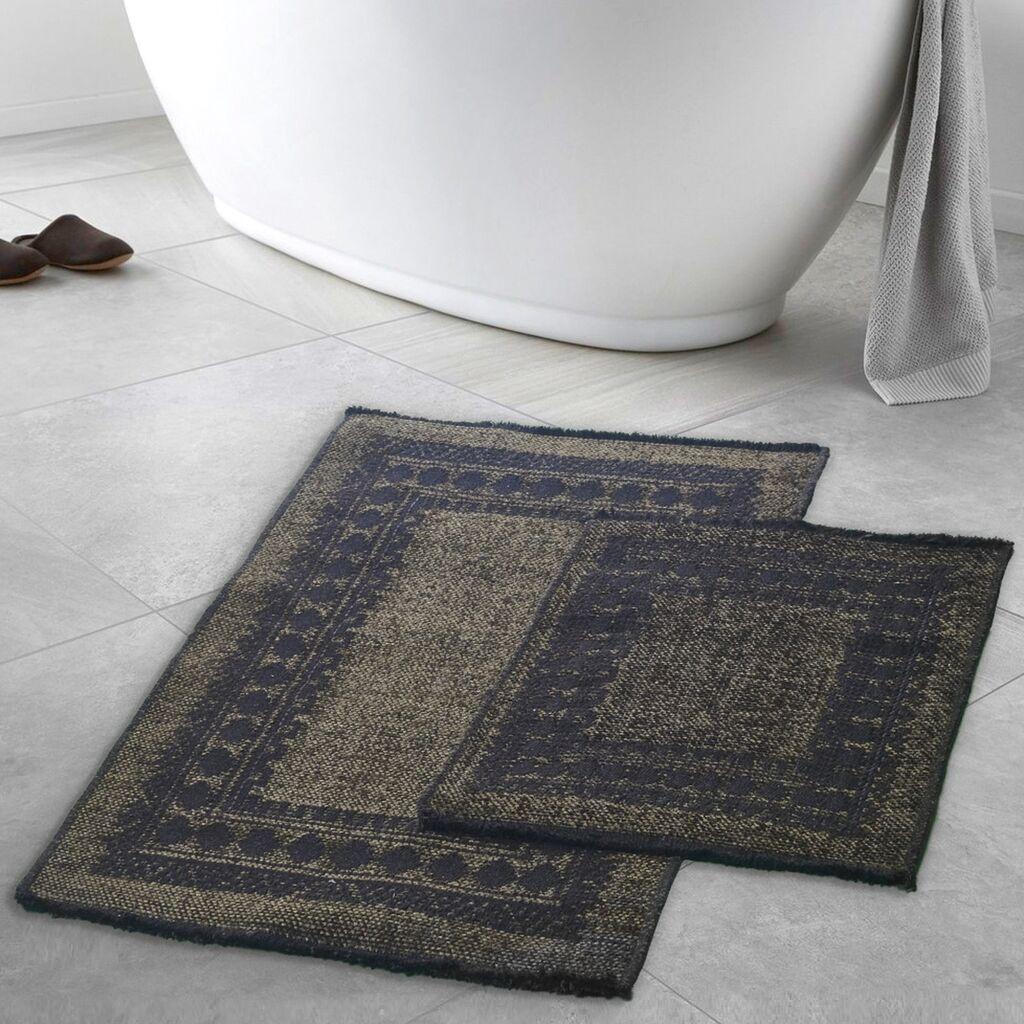 L'essentiel Maison Set 2 prostirke za kupatilo Zeleno-Crni