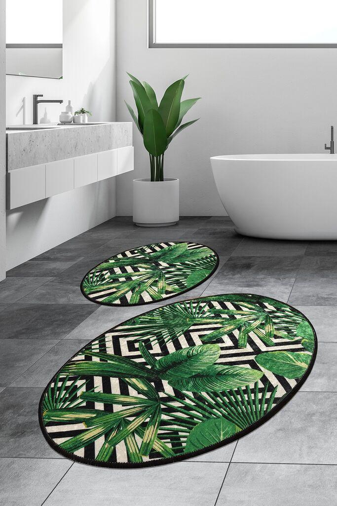 L'essentiel Maison Set 2 prostirke Tropic, Crno Bele