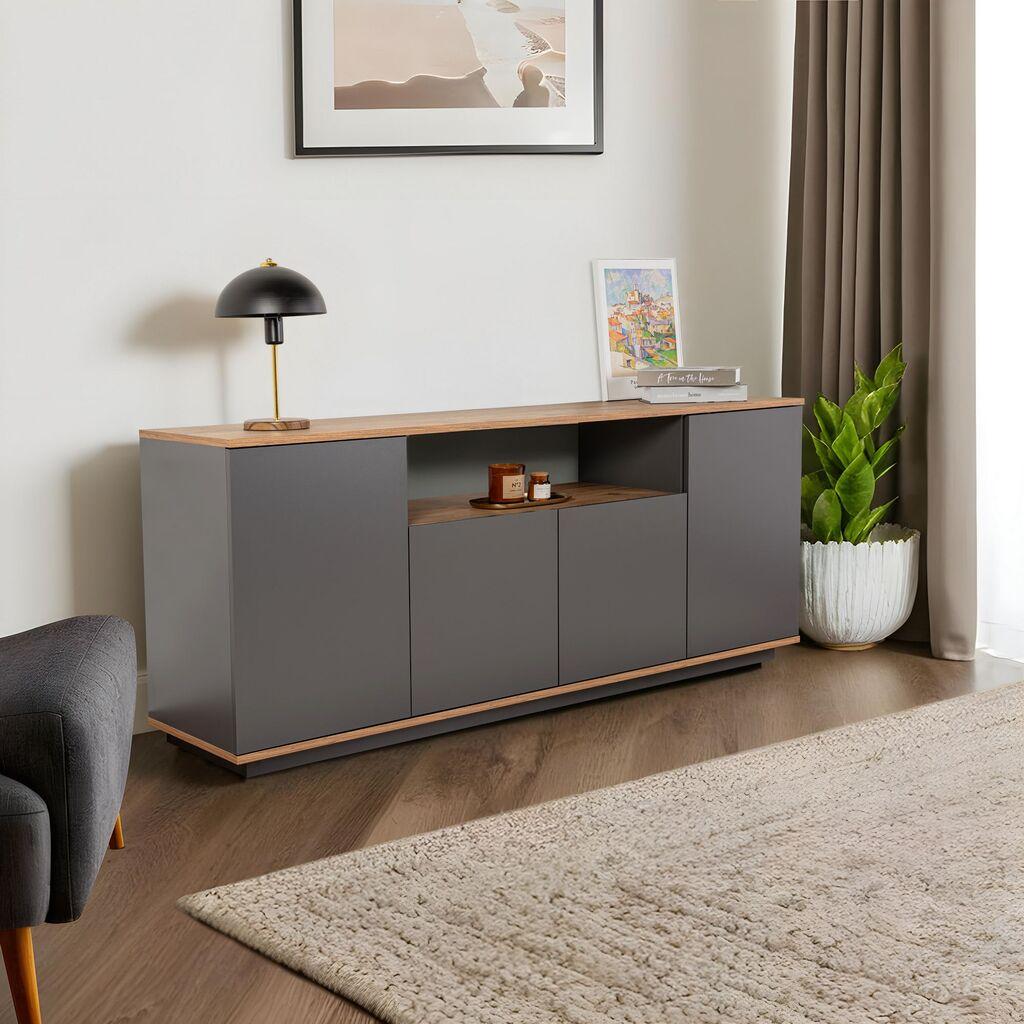 Hanah Home Konzolni sto Arista, 180x75x44.5 cm, Antracit