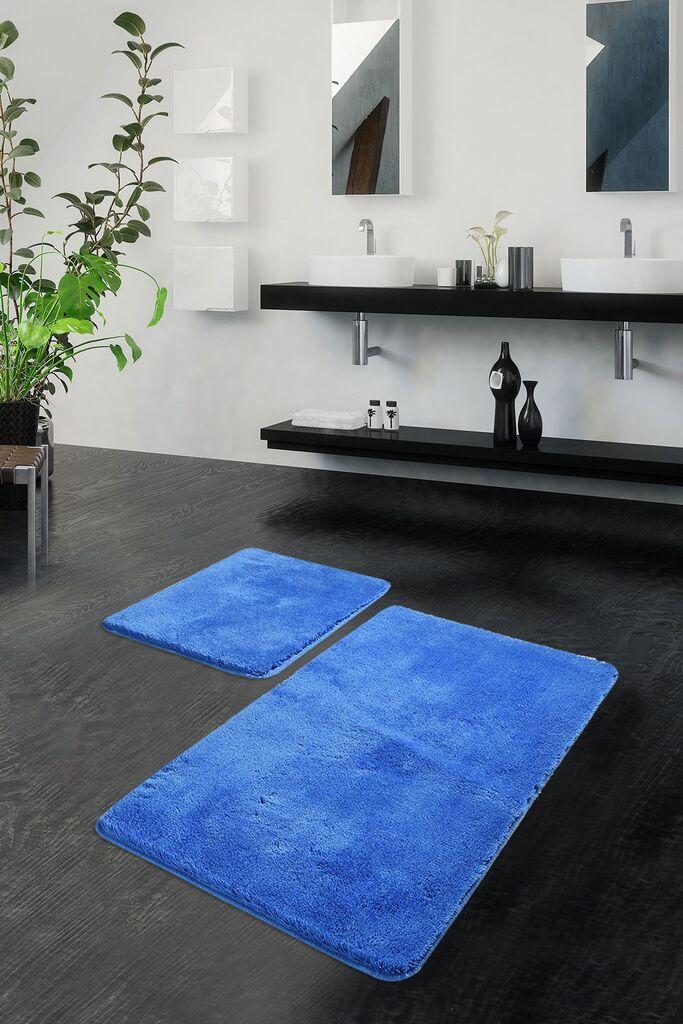 L'essentiel Maison Set 2 prostirke za kupatilo Plavi