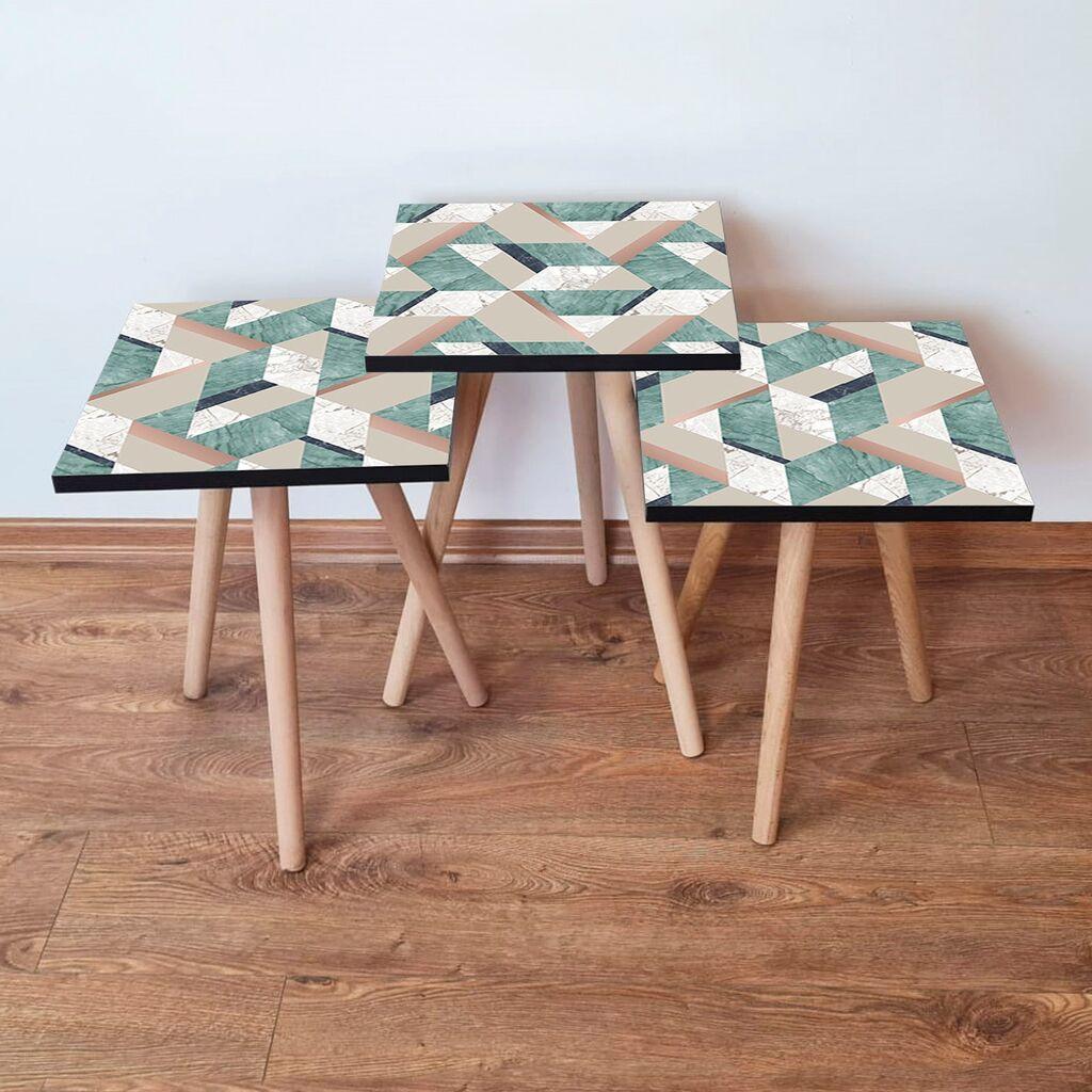 Hanah Home Set klub stočića 3Shp330, 3 komada, Šareni