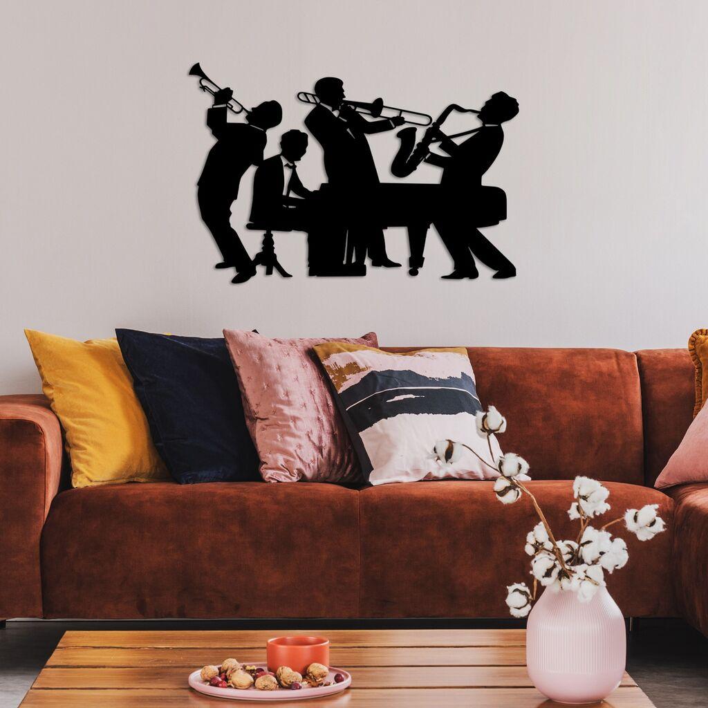 Wallity Zidna dekoracija Musicians - L, 70 x 46 cm,  Crna