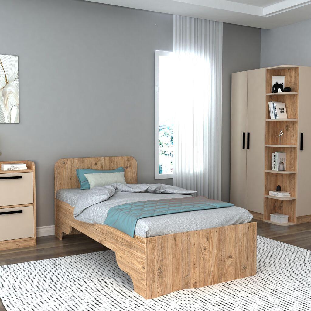 Hanah Home Ram za krevet Luses, 94.4x193.6x80 cm, Smeđa boja