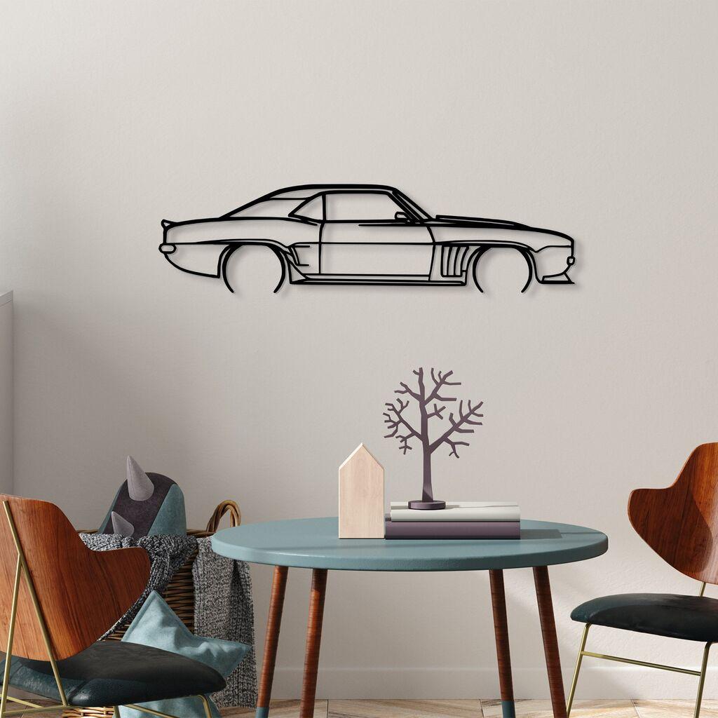 Wallity Zidna dekoracija Chevrolet Camaro Silhouette, 70x18cm, Crna