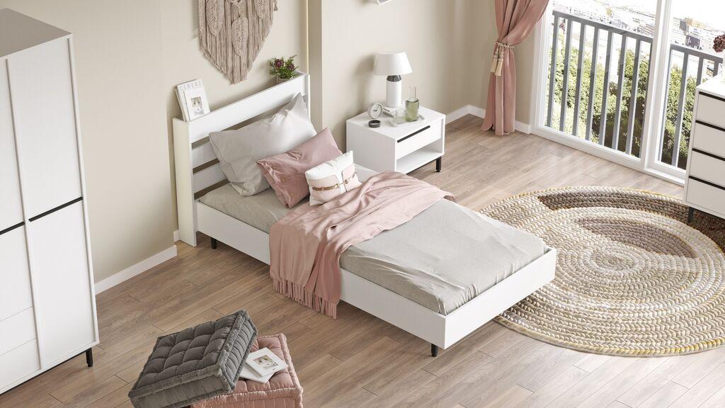 Hanah Home Ram za krevet On13-W, 108.5x205.6 cm,Beli