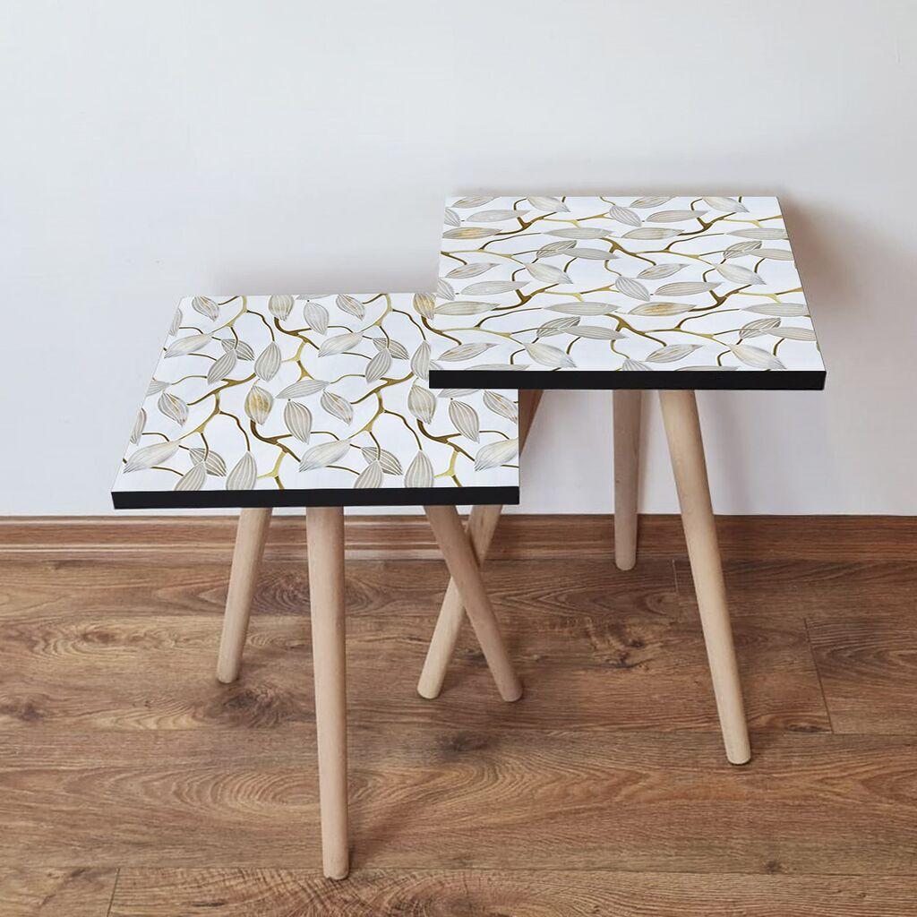 Hanah Home Set klub stočića 2Shp491, 2 komada, Šareni