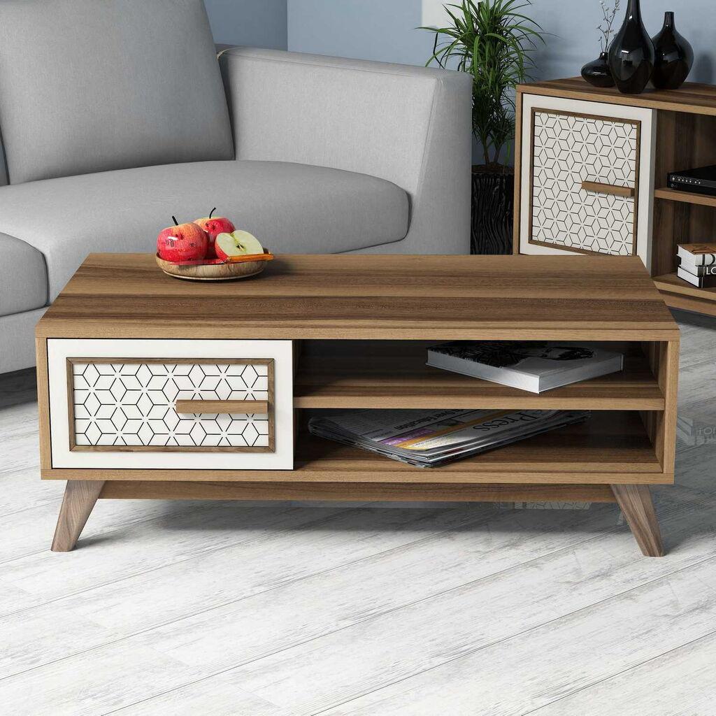 Hanah Home Klub sto Ayla, 105x38.2x60 cm, Smeđe-beli