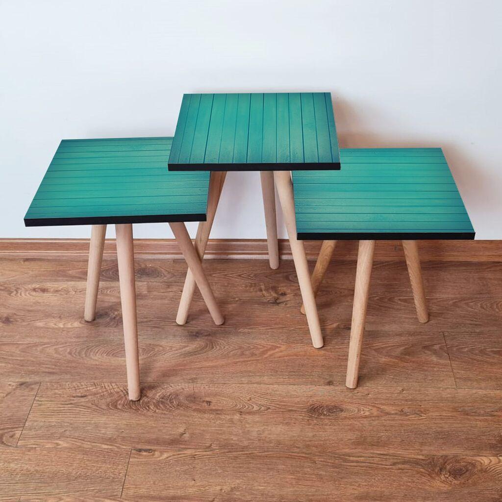 Hanah Home Set klub stočića 3Shp333, 3 komada, Šareni