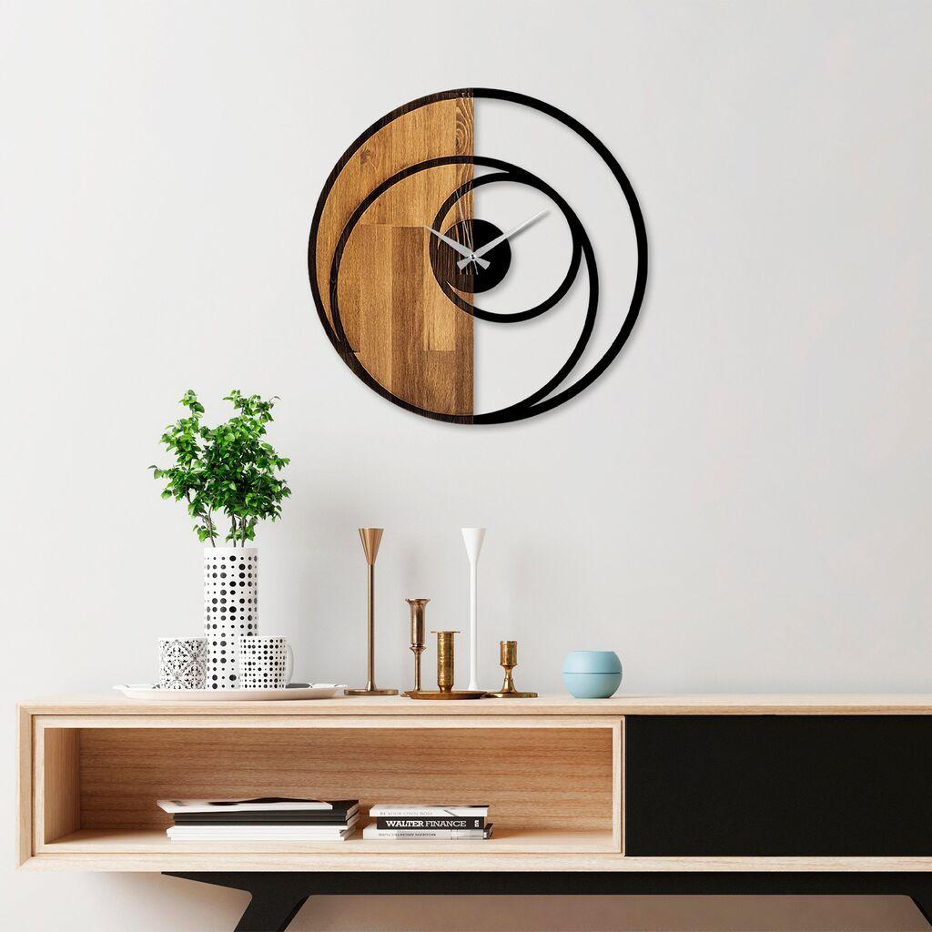 Wallity Circle Zidni sat, 56x3x56 cm, Braon-crni