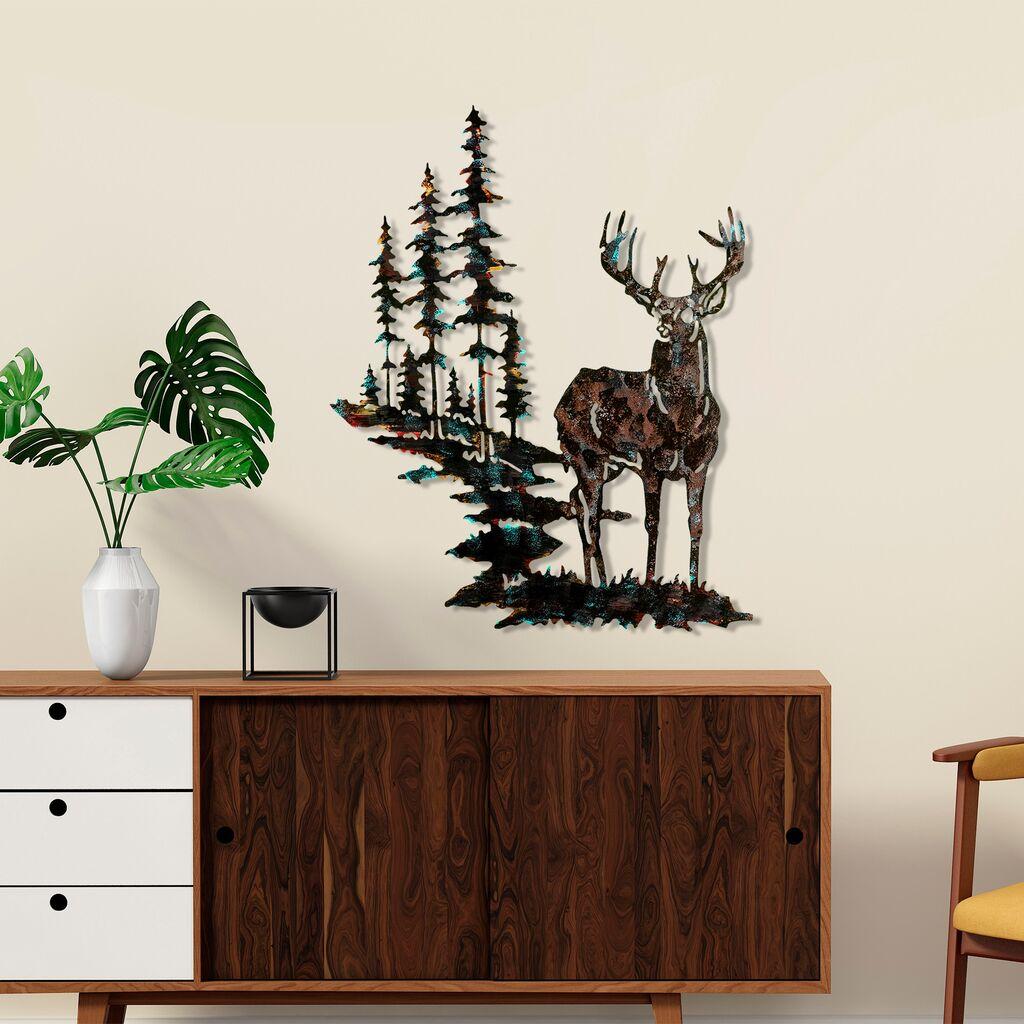 Wallity Zidna dekoracija Deer, 65x79 cm, Šarena