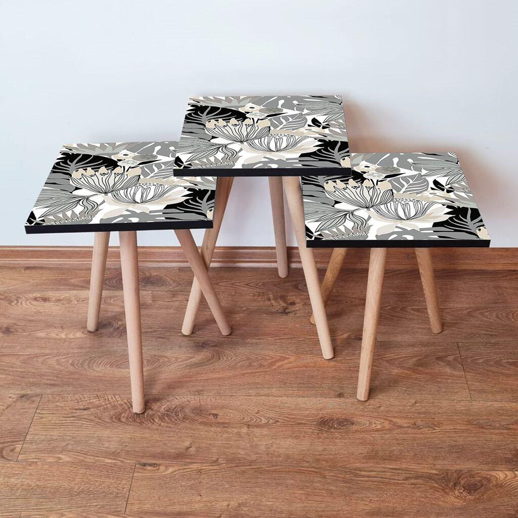 Hanah Home Set klub stočića 3Shp213, 3 komada, Šareni