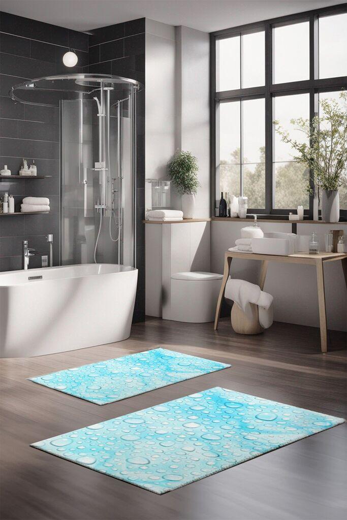 L'essentiel Maison Set prostirki za kupatilo CT-5205, 2 Komada, Tirkizna