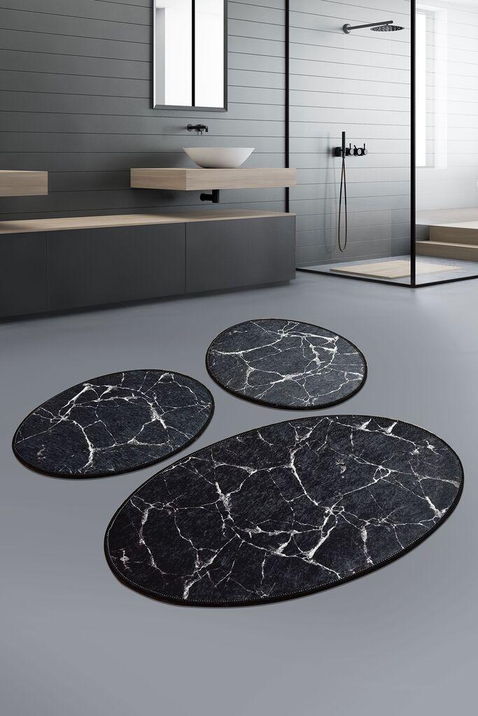 L'essentiel Maison Set 3 prostirke Marble, Crne