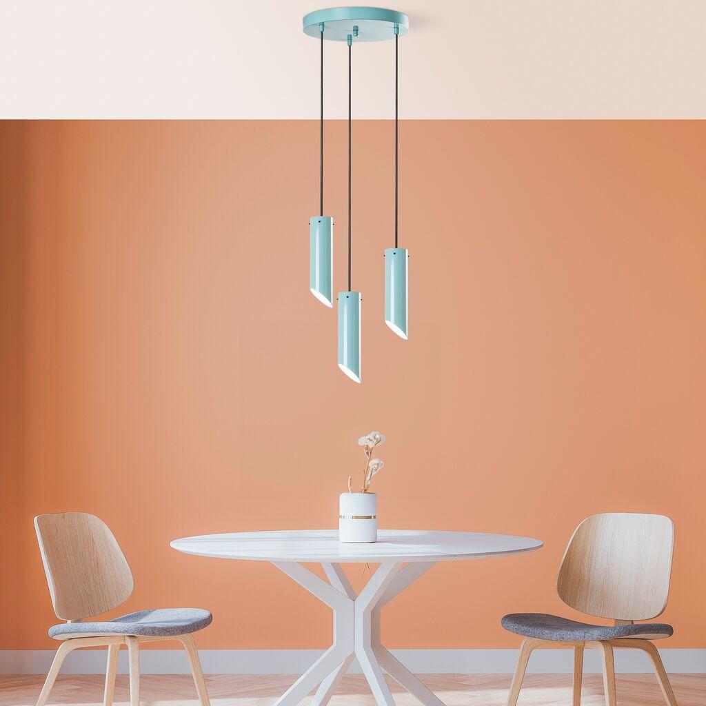 Opviq Luster Kesik-6916, 75-114cm, 40 cm, 3xE27, IP20, Tirkizni