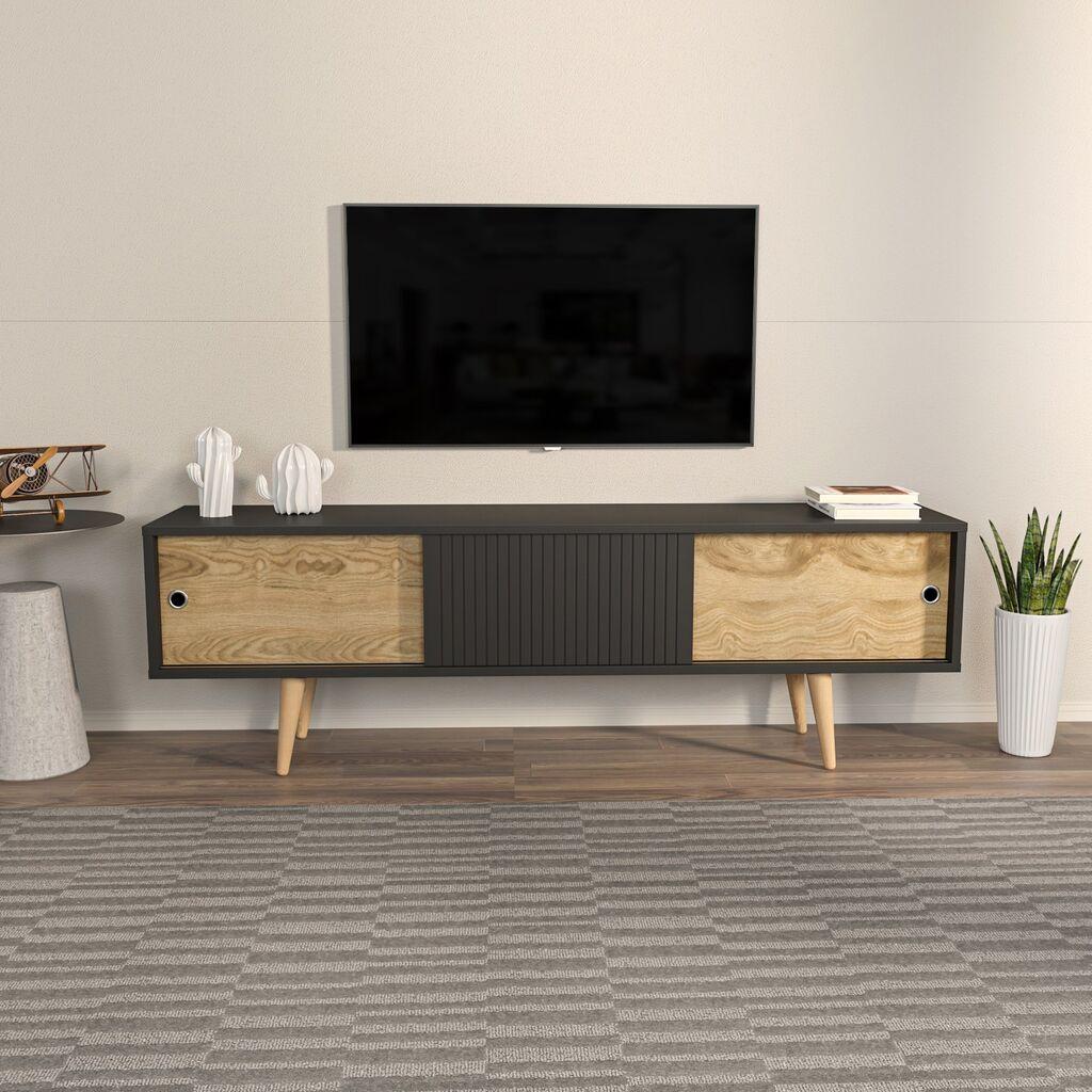 Hanah Home TV Komoda Ecrin, 160x45x34,5 cm, Antracit-Hrast