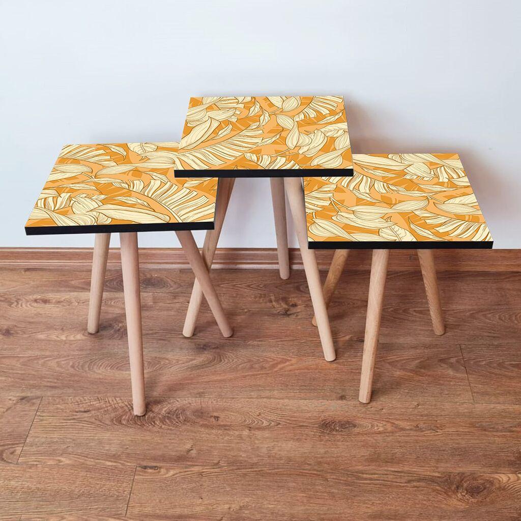 Hanah Home Set klub stočića 3Shp204, 3 komada, Šareni