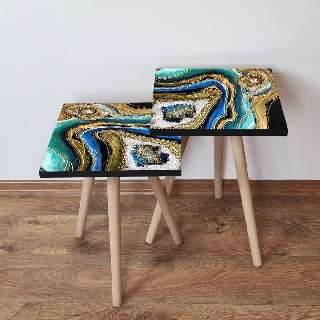 Hanah Home Set klub stočića 2Shp89, 2 komada, Šareni
