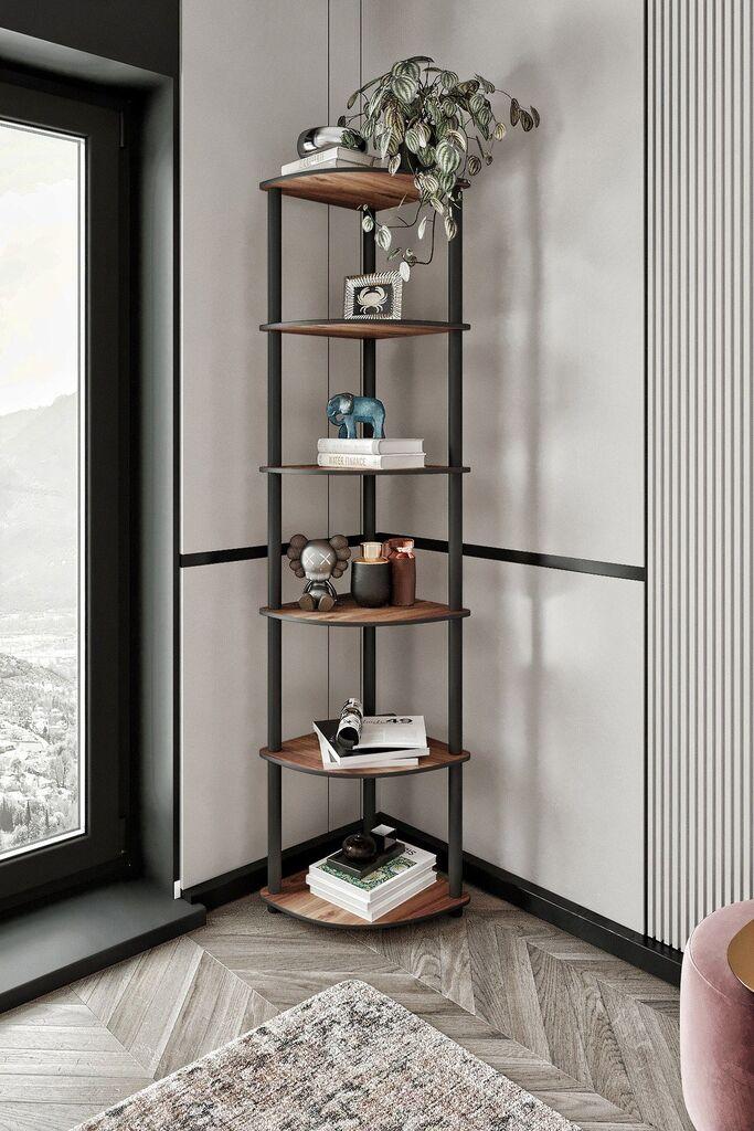 Hanah Home Polica za knjige 6 Corner, 34x173x34 cm, Boje oraha