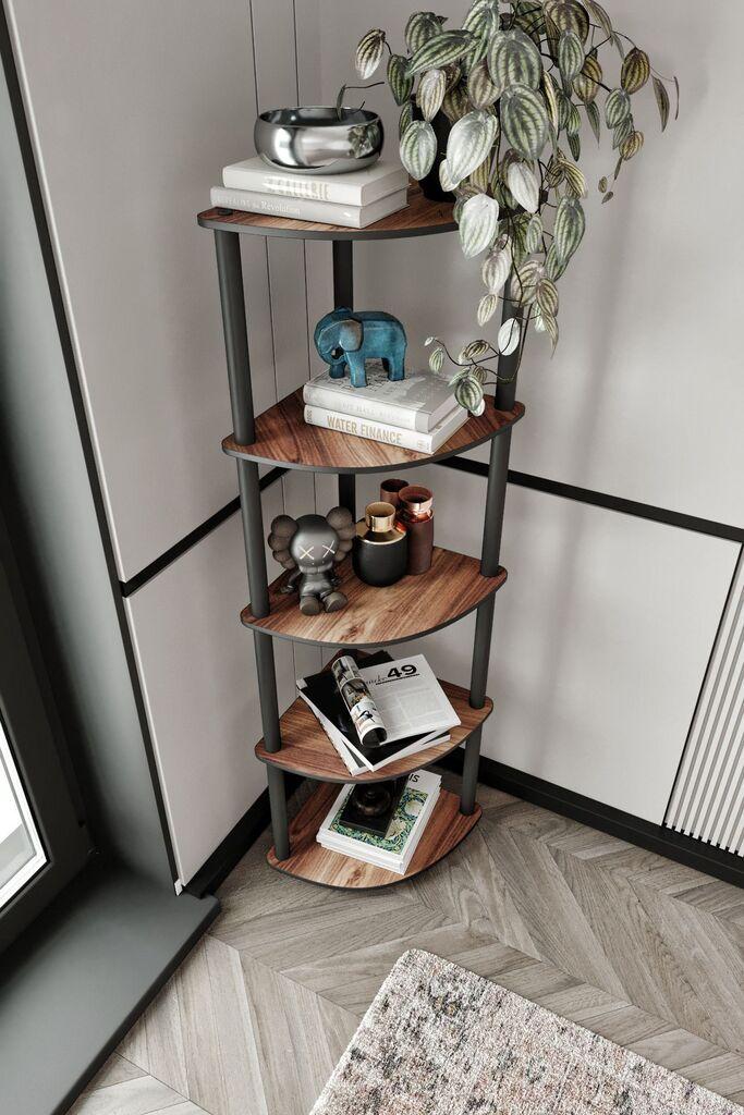 Hanah Home Polica za knjige 5 Corner, 34x139x34 cm, Boje oraha