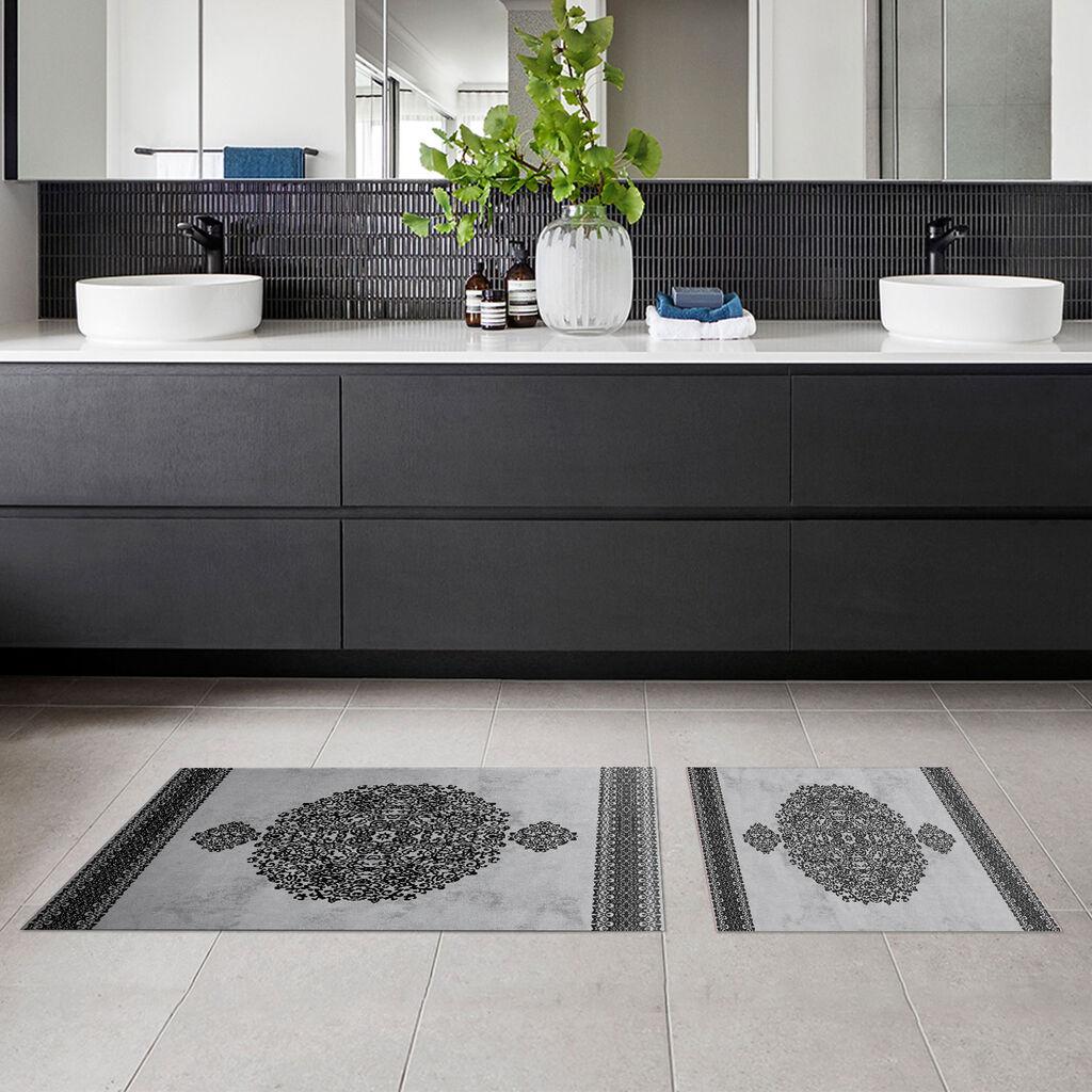 L'essentiel Maison Set 2 prostirke za kupatilo Sivi