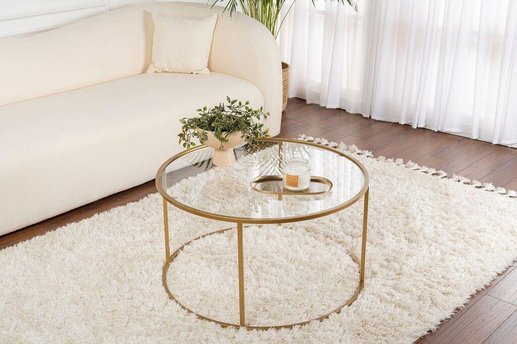 Nordure Klub sto Aurum, 80x80x43cm, Zlatne boje