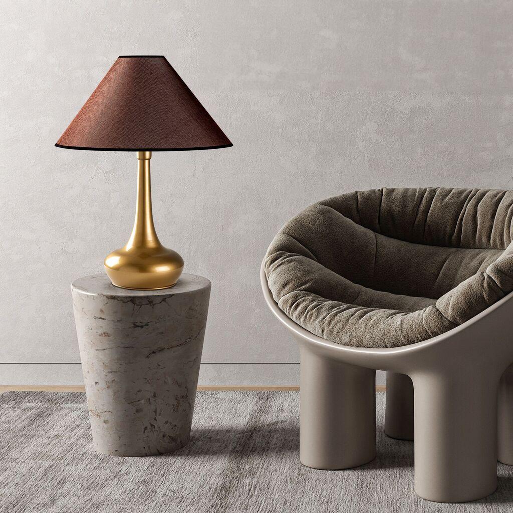 Opviq Stona lampa Luna-15258, 50x50x63 cm, IP20, Braon-zlatne boje