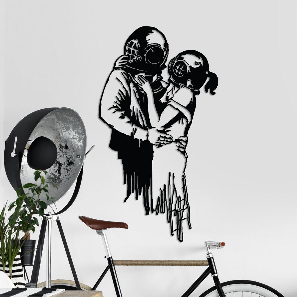Wallity Zidna dekoracija Banksy 11, 47 x 85 cm,  Crna