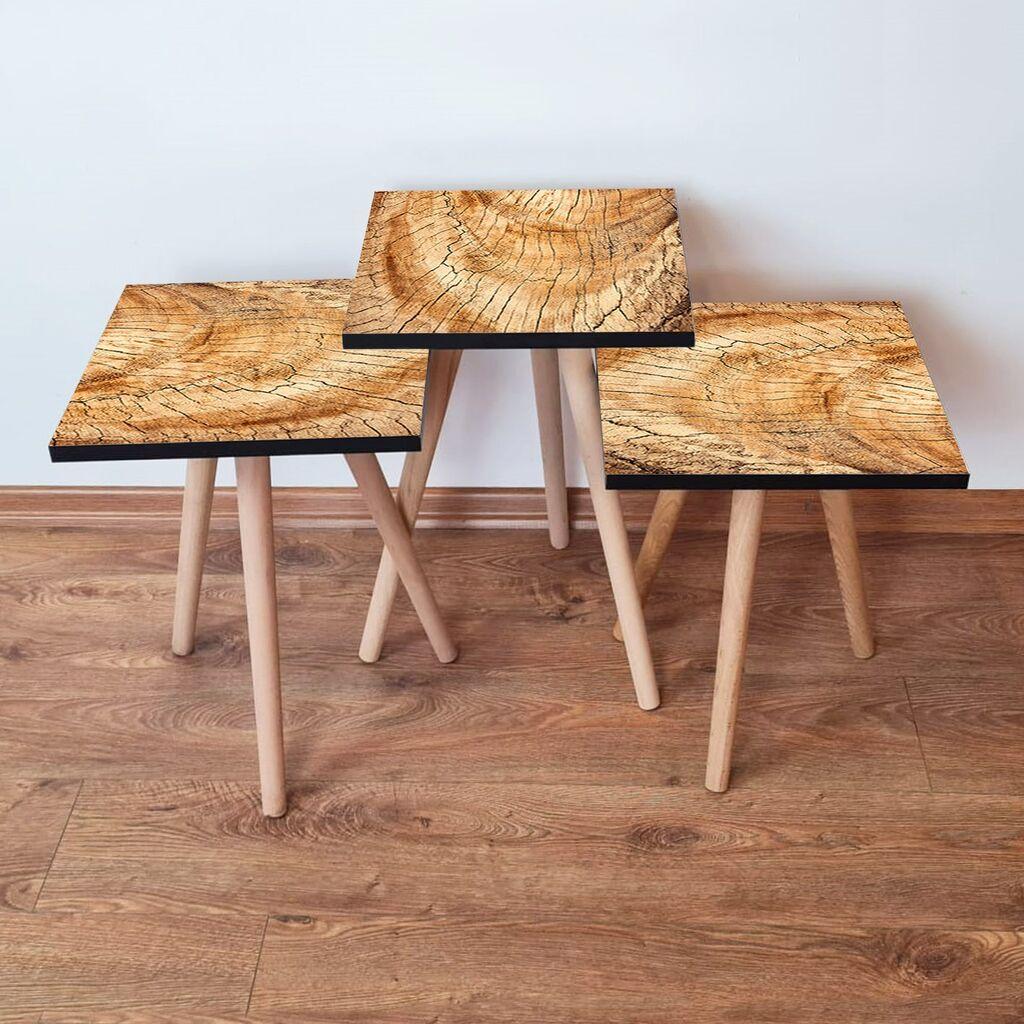 Hanah Home Set klub stočića 3Shp351, 3 komada, Šareni