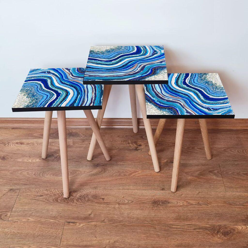 Hanah Home Set klub stočića 3Shp290, 3 komada, Šareni