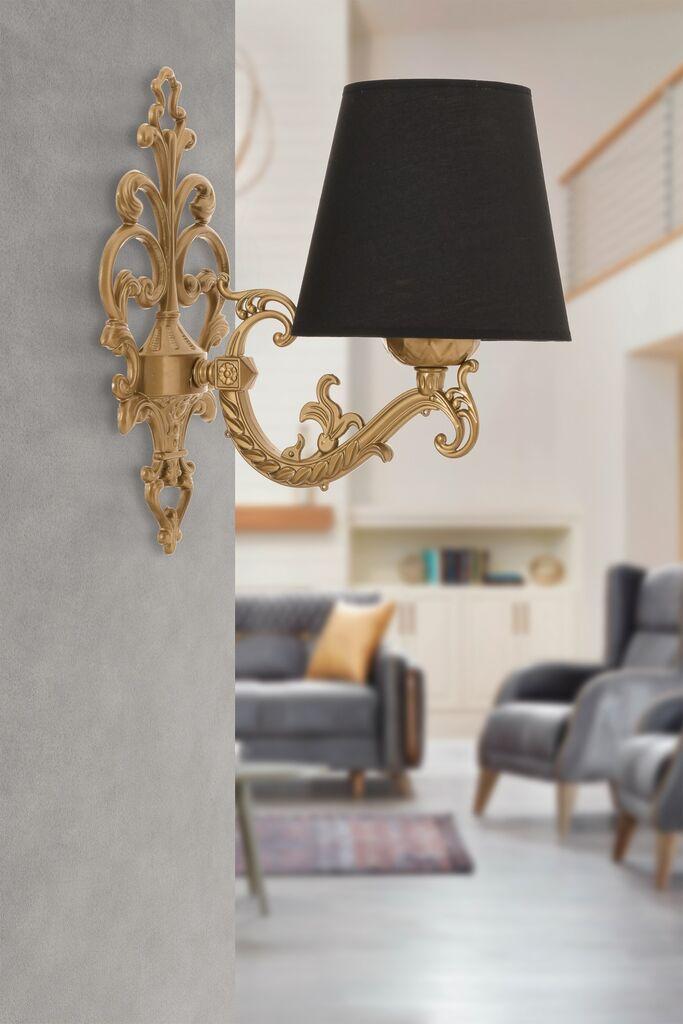 Opviq Zidna lampa Claire, 15x10x13cm, IP20, Crno-zlatna boje