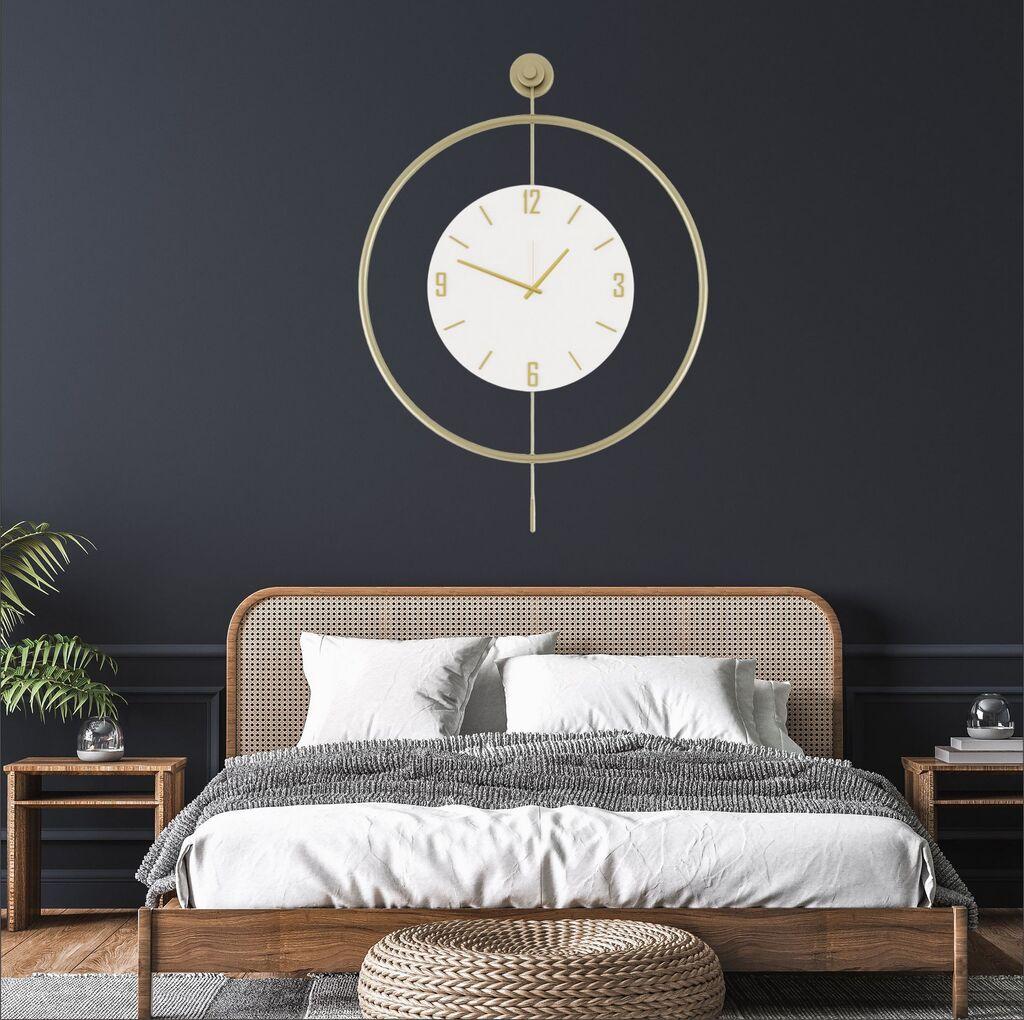 Wallity Zidni sat Mclock-00111, 58x80x7 cm, Zlatne boje