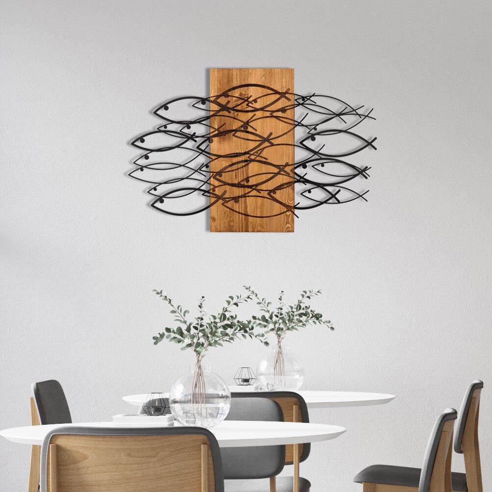 Wallity Zidna dekoracija Fish, 87x58 cm, Smeđe boje