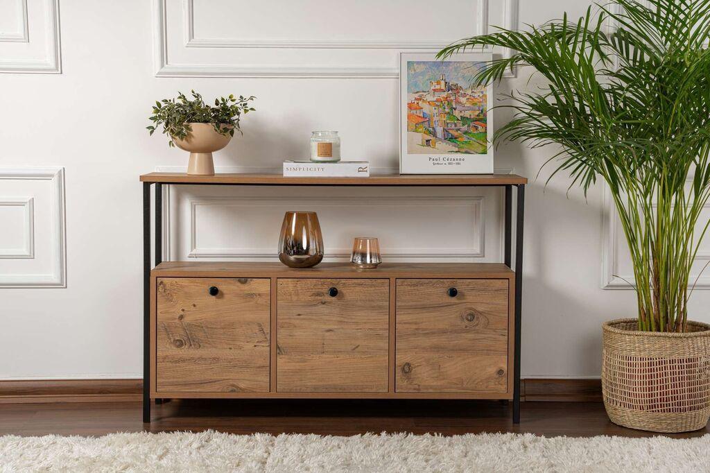 Nordure Komoda Solace, Melamin, 120x77x29.5 cm, Braon