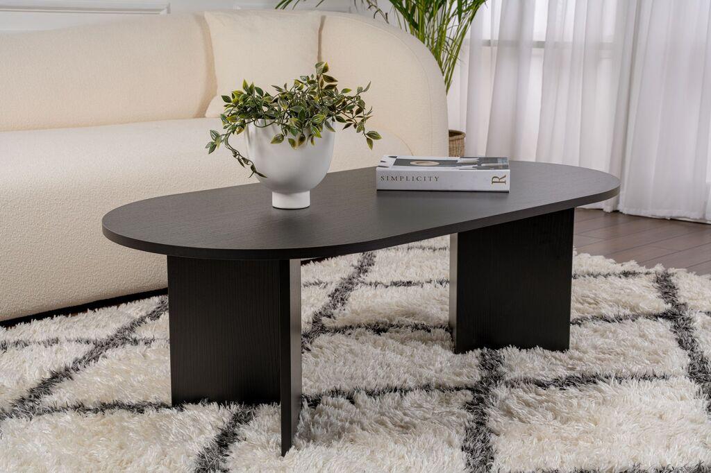 Nordure Klub sto Sable, 119x40x60cm, Crni