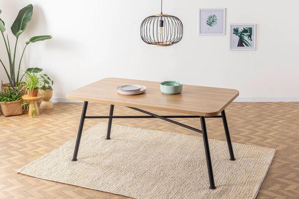 Hanah Home Trpezarijski sto Nala 90, 160x90x75 cm, Smeđi